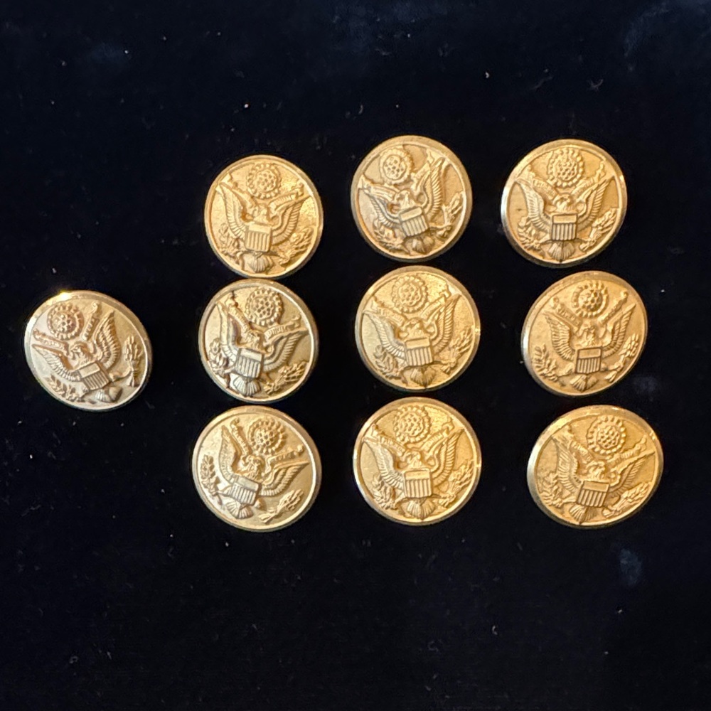 10 Waterbury Great Seal Military Style Buttons